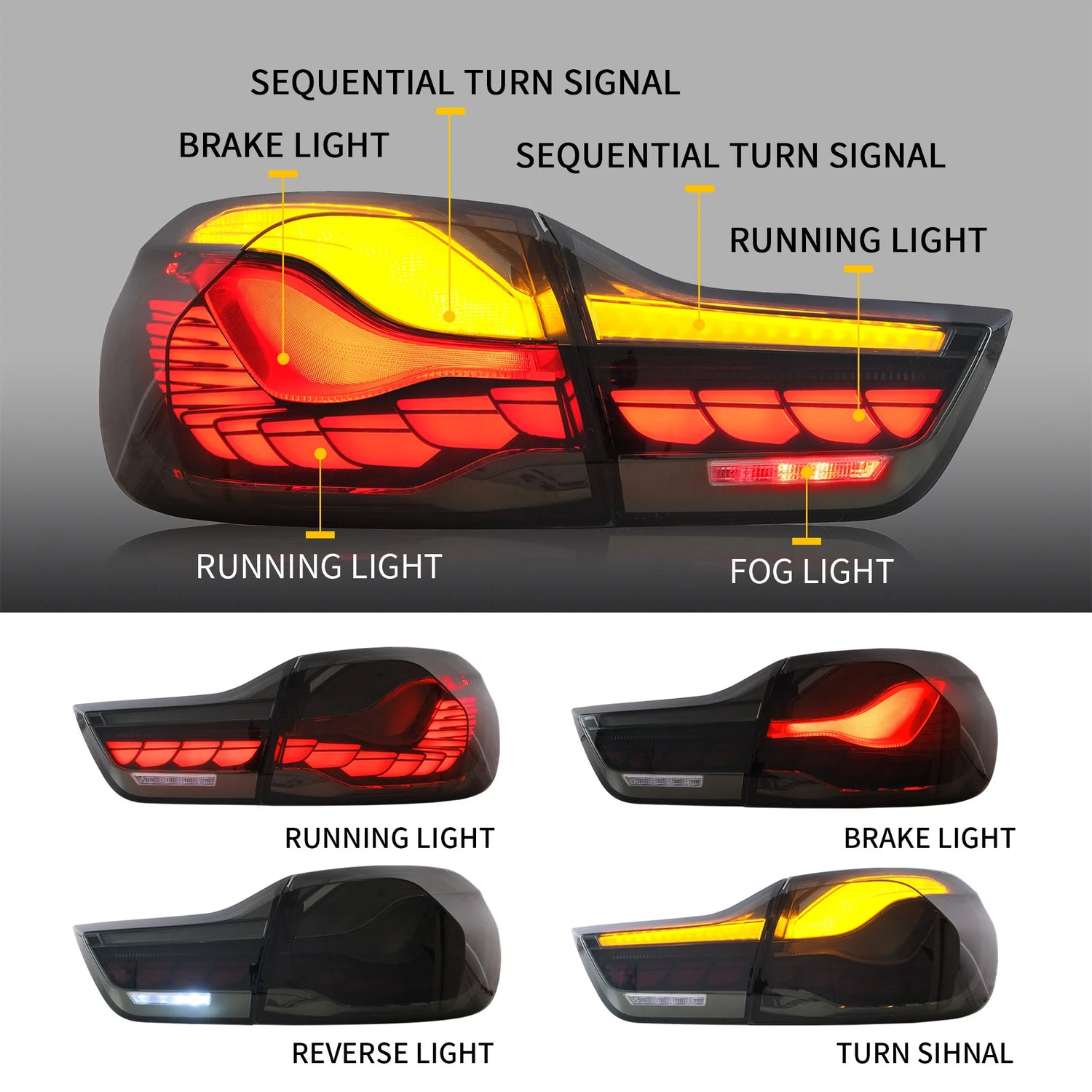 VLAND OLED Tail lights for BMW M4 F82 F83 F32 F33 F36 2014-2020