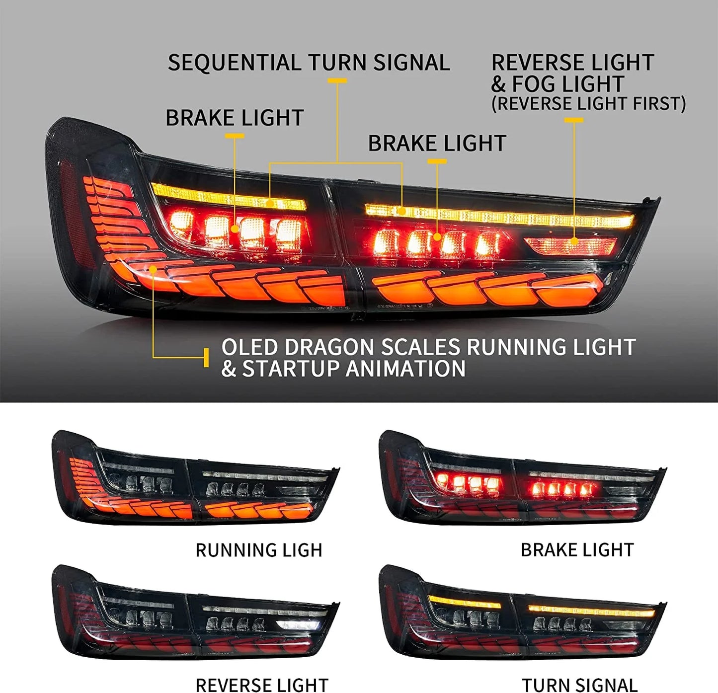 VLAND OLED Tail Lights for BMW G20 G80 M3 GTS