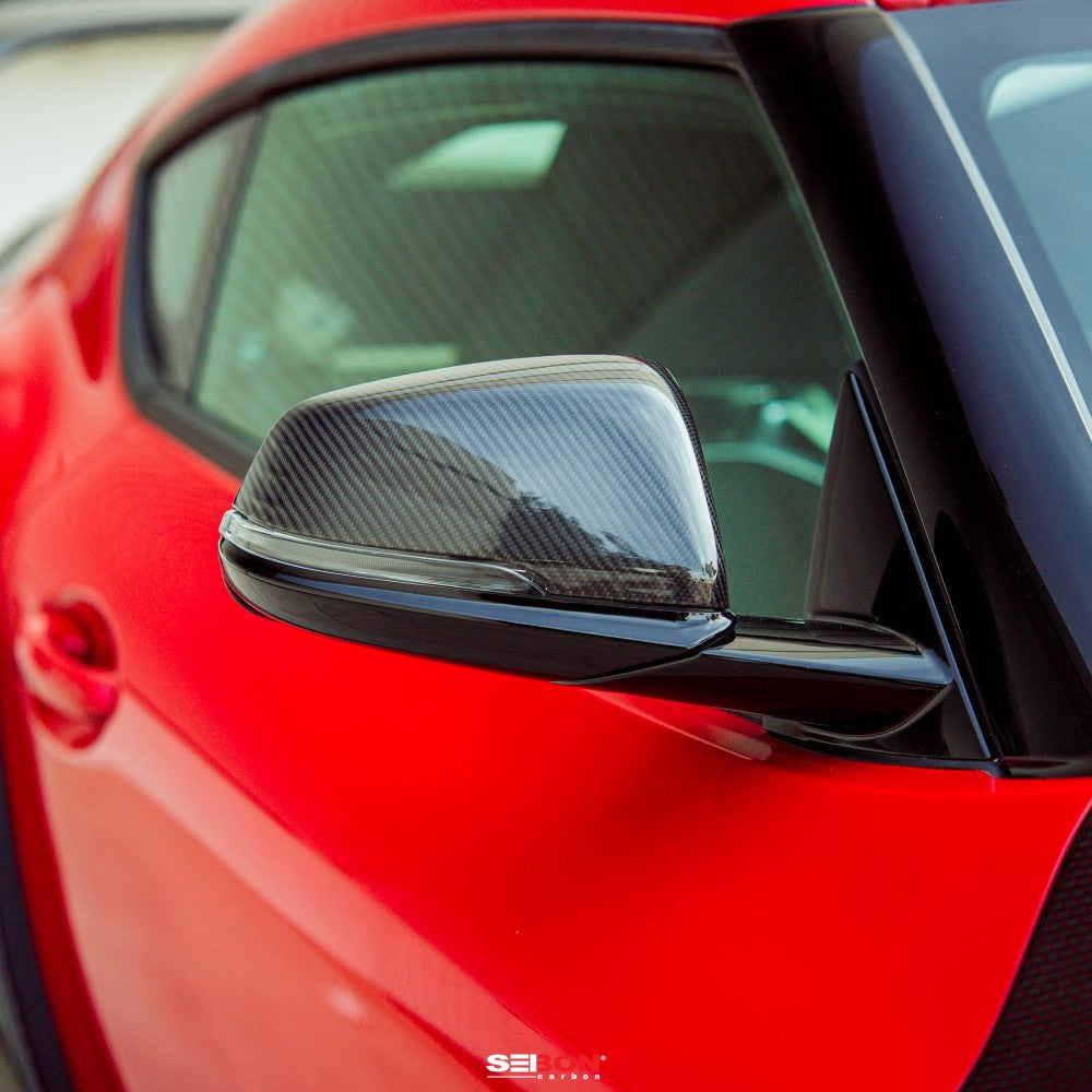 Seibon Carbon Fiber Mirror Caps for 2020+ Toyota GR Supra