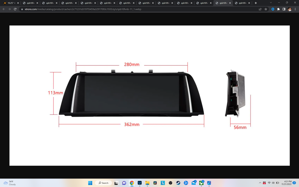 Xtrons 10.25" Head Unit For BMW 5 Series/M5 F1X 2013-2016 (NBT) - Qualcomm | Octa Core | 4GB RAM & 64GB ROM