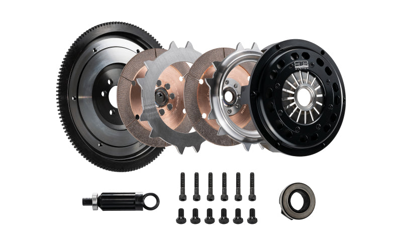 DKM Clutch 06-09 BMW 135i 335i 535i Segmented Ceramic Twin Disc Clutch Kit w/Flywheel (850 ft/lbs Torque)